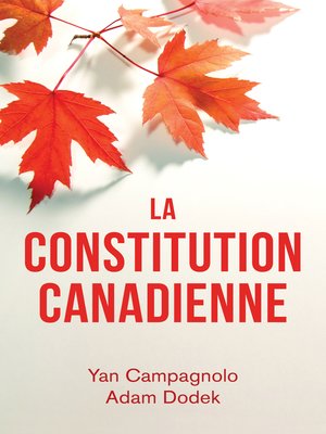 cover image of La Constitution canadienne